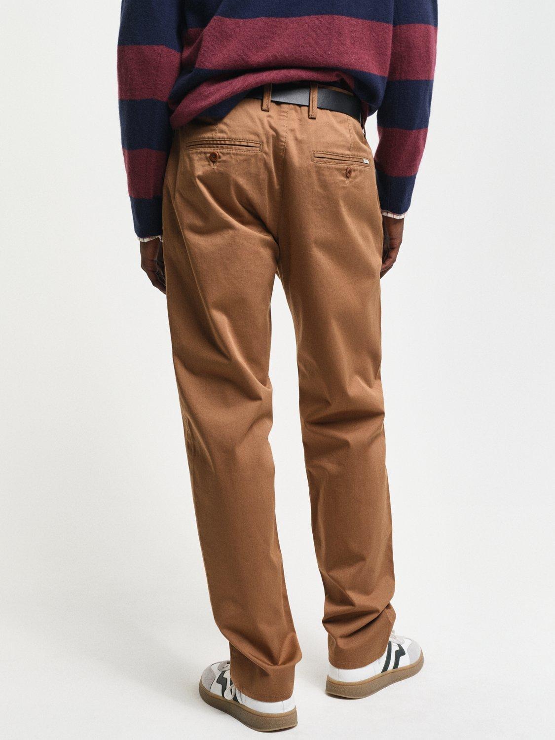 Product image 3 of 4, which shows GANT Regular Fit Cotton Blend Twill Chinos, Roasted Walnut, 32R