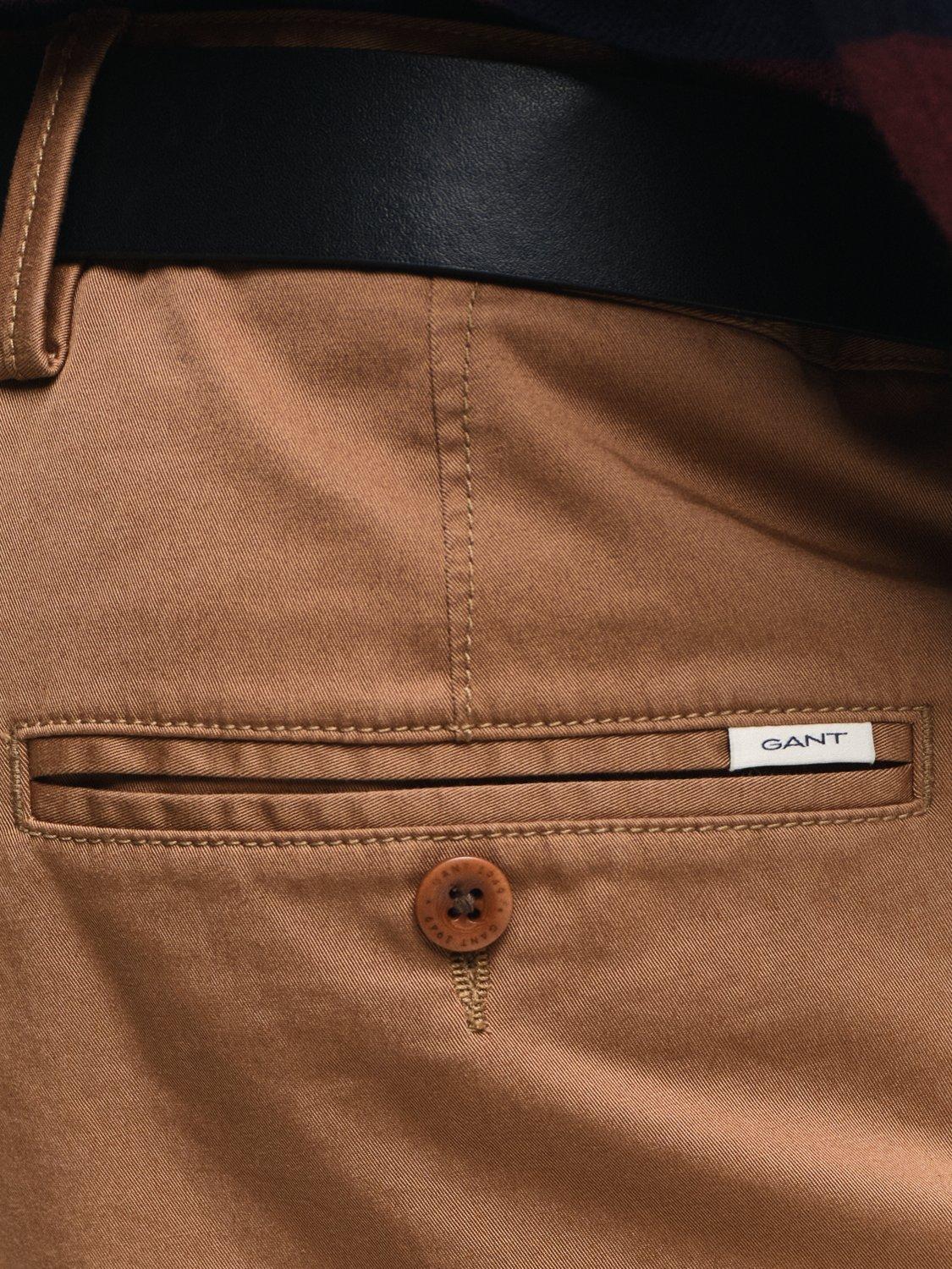 Product image 4 of 4, which shows GANT Regular Fit Cotton Blend Twill Chinos, Roasted Walnut, 32R