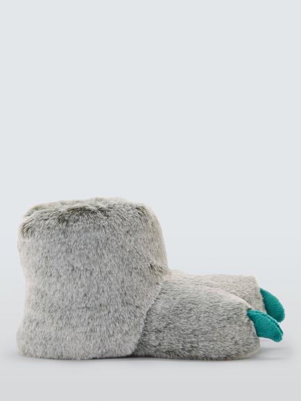 John Lewis Kids' Big Foot Slippers, Blue - view 2, Blue