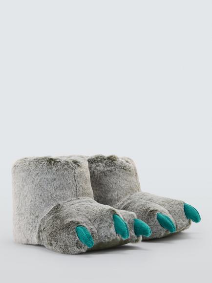 John Lewis Kids' Big Foot Slippers, Blue, Blue