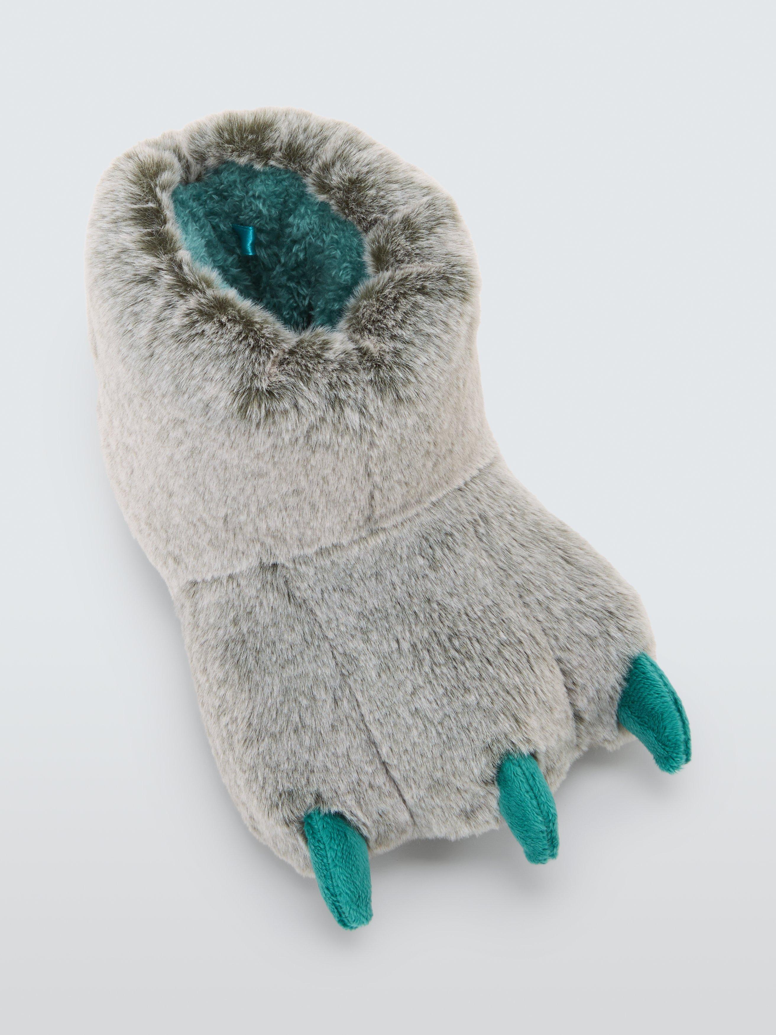 Product image 3 of 5, which shows John Lewis Kids' Big Foot Slippers, Blue, 6 Jnr