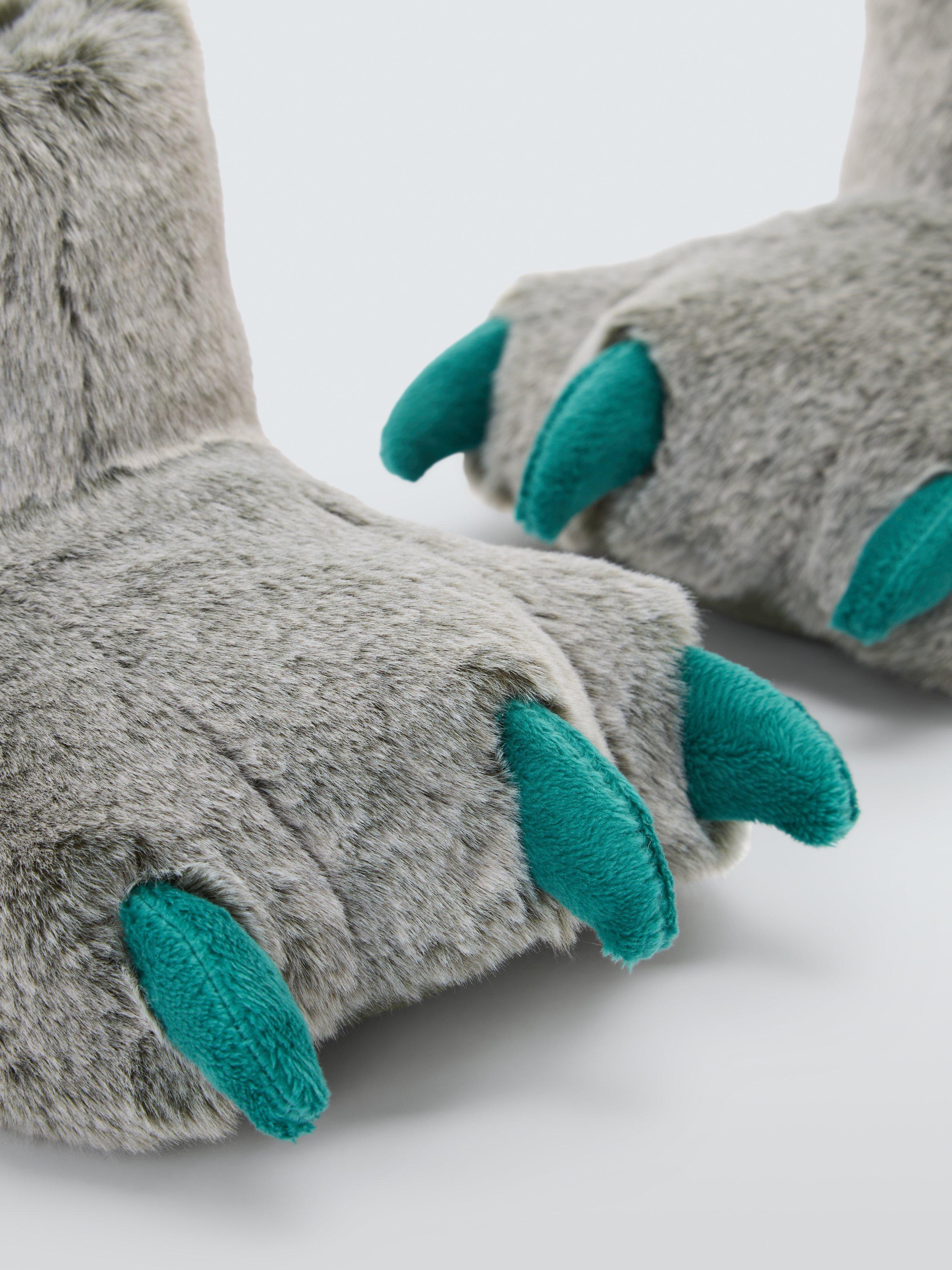 Product image 5 of 5, which shows John Lewis Kids' Big Foot Slippers, Blue, 6 Jnr