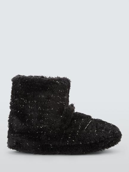 John Lewis Kids' Cat Boot Slippers, Black - view 2, Black
