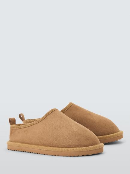John Lewis Kids' Chestnut Mule Slippers, Chestnut - view 2, Chestnut