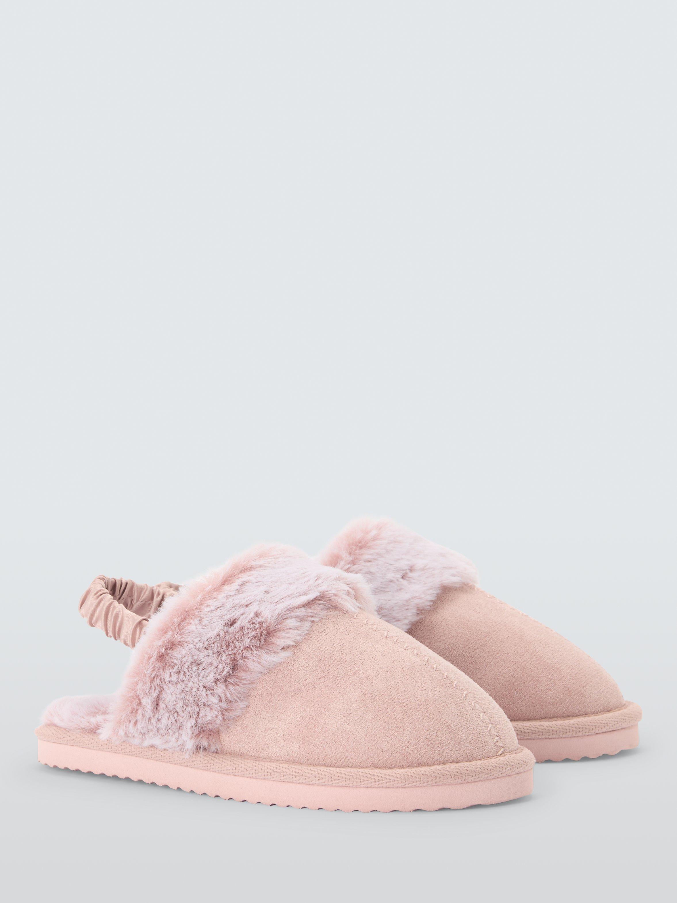 Product image 3 of 5, which shows John Lewis Kids' Slingback Slippers, Light Pink, 6 Jnr