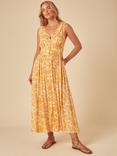 Nobody's Child Flossie Sleeveless Floral Cotton Midi Dress, Yellow/Multi