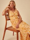 Nobody's Child Flossie Sleeveless Floral Cotton Midi Dress, Yellow/Multi