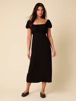 Nobody's Child Raven Cap Sleeve Linen Blend Midi Dress, Black, Black