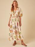 Nobody's Child Starlight Vintage Print Linen Rich Dress, Retro Fruit