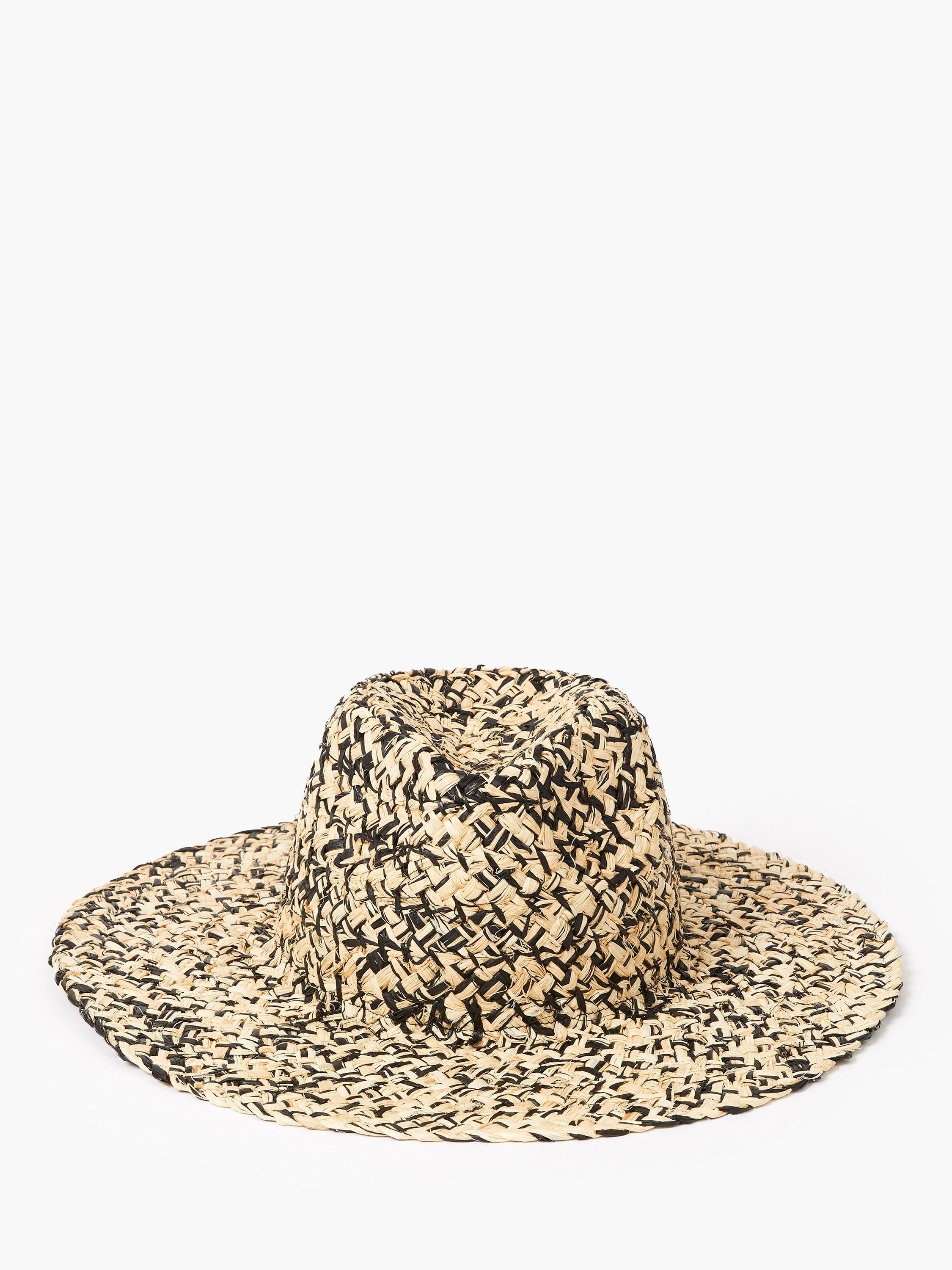 Product image 1 of 3, which shows French Connection Salt Pepper Sun Hat, Natural/Black
