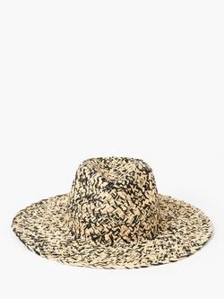 French Connection Salt Pepper Sun Hat, Natural/Black, Natural/Black