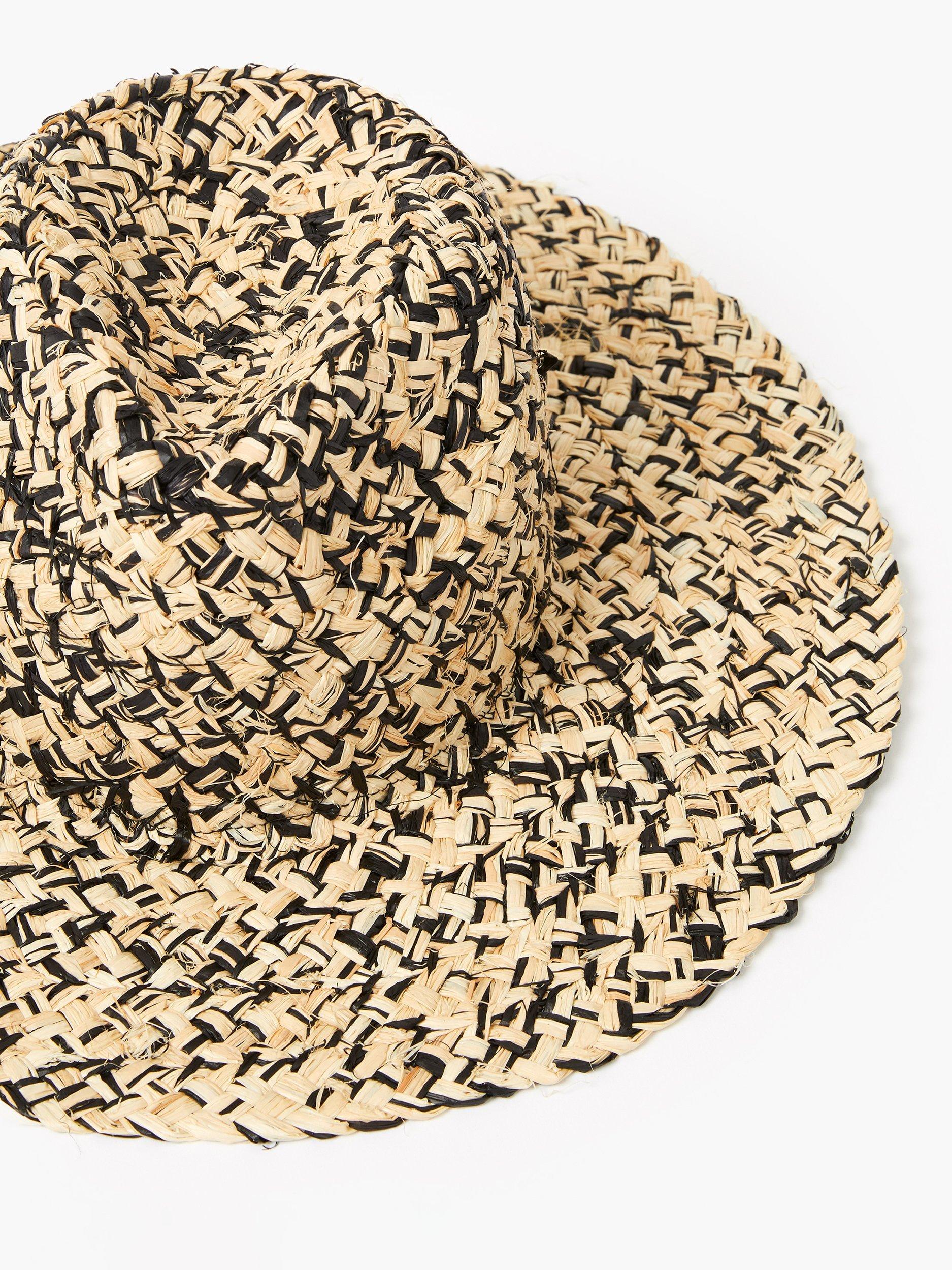 Product image 2 of 3, which shows French Connection Salt Pepper Sun Hat, Natural/Black