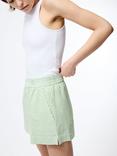 French Connection Stripe Seersucker Cotton Shorts, Green/White