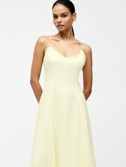 French Connection Raya Chiffon Ruffle Neck Midi Dress, Cornsilk Yellow - view 2, Cornsilk Yellow