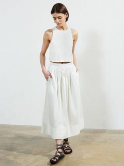 French Connection Pinstripe Shell Top, Cream/Blue, Cream/Blue