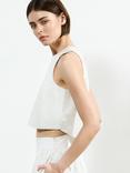 French Connection Pinstripe Shell Top, Cream/Blue