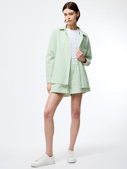 French Connection Stripe Seersucker Pure Cotton Popover, Green/White - view 2, Green/White