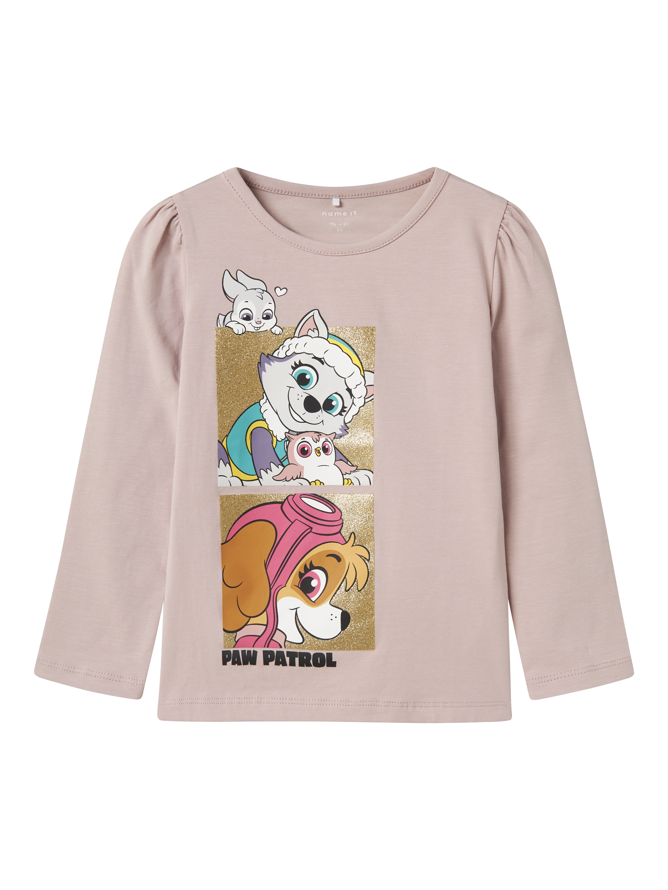 Product image 1 of 3, which shows NAME IT Kids' Cotton Long Sleeved Paw Patrol T-Shirt, Burnished Lilac, 18-24 months