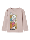 NAME IT Kids' Cotton Long Sleeved Paw Patrol T-Shirt, Burnished Lilac