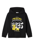 NAME IT Kids' Cotton Pokémon Hooded Sweatshirt, Black