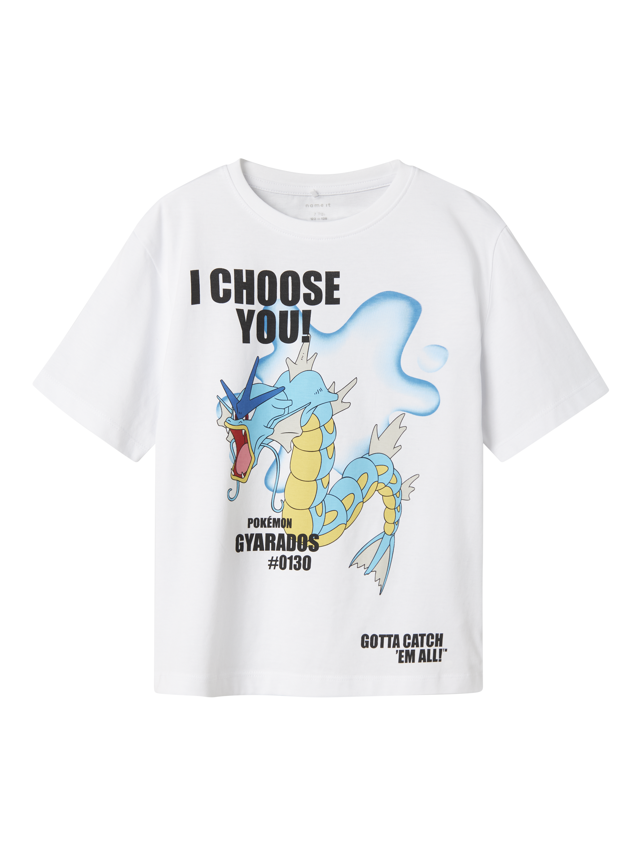 Product image 1 of 3, which shows NAME IT Kids' Cotton Short Sleeved Pokémon T-Shirt, Bright White, 6 years