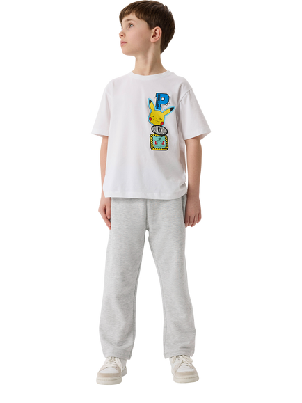 NAME IT Kids' Cotton Short Sleeved Pokémon T-Shirt, Bright White, Bright White