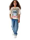 NAME IT Kids' Cotton Short Sleeve Stitch Print T-Shirt, Peyote
