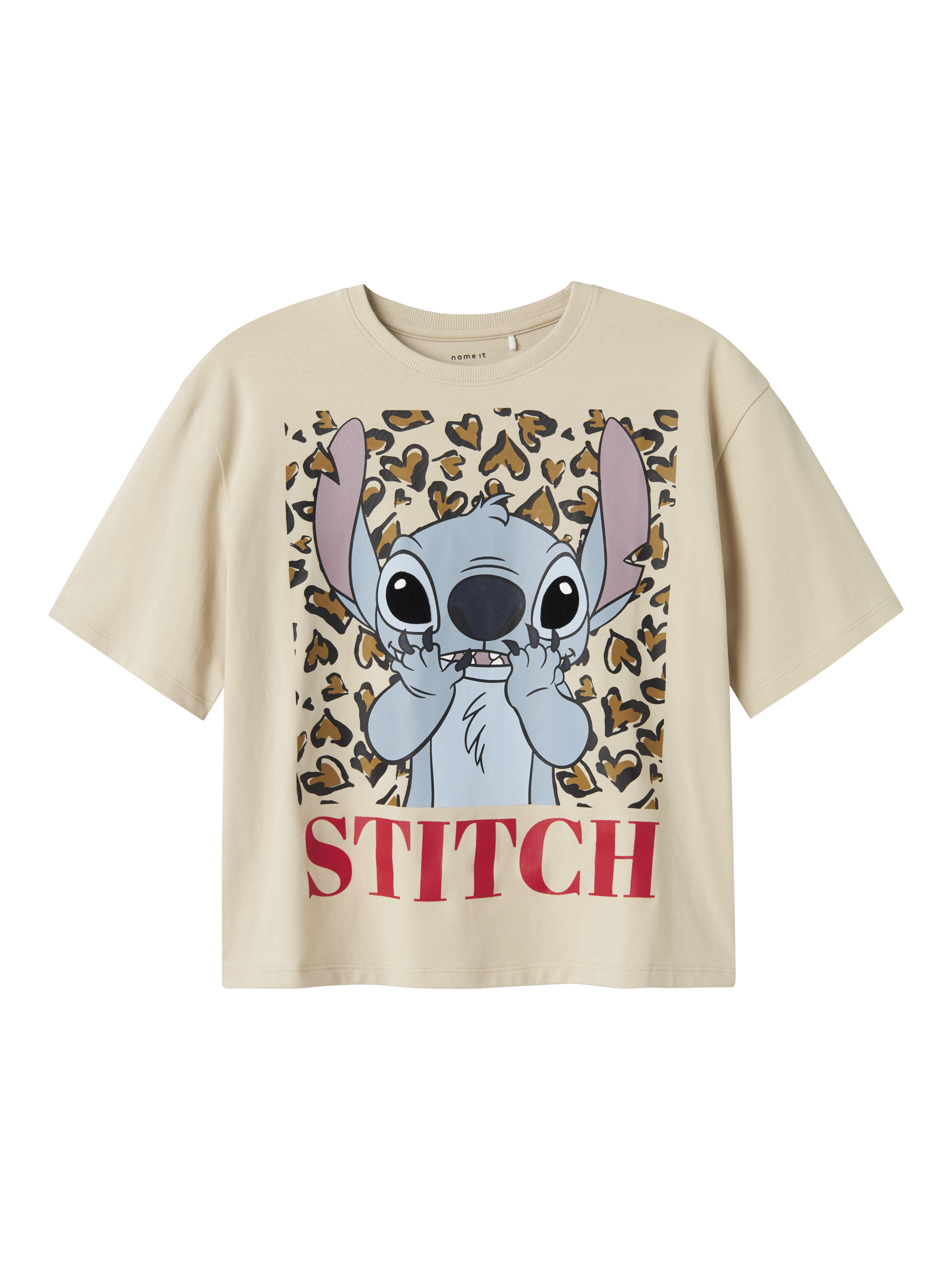 Product image 3 of 5, which shows NAME IT Kids' Cotton Short Sleeve Stitch Print T-Shirt, Peyote, 6 years