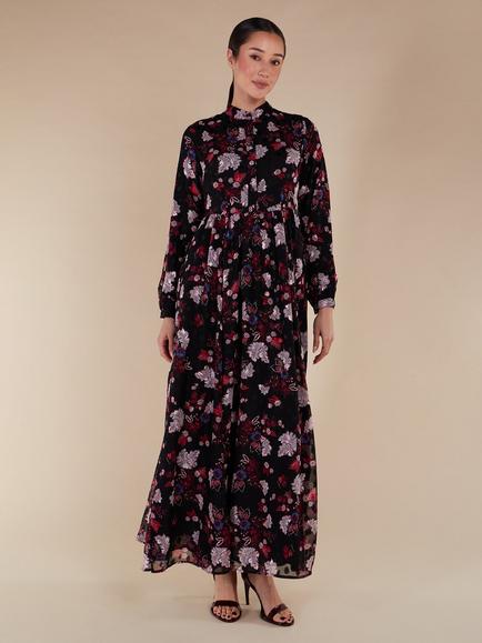 Aab Rakuyou Maxi Dress, Black/Multi, Black/Multi