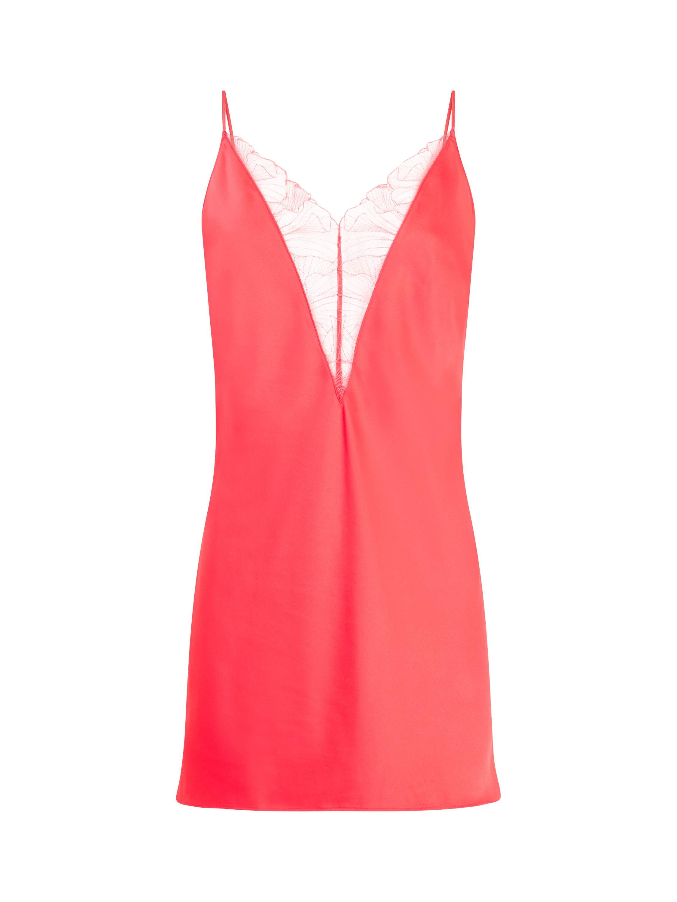 Product image 4 of 4, which shows Chantelle Tattoo Love Satin Chemise, Watermelon, XS