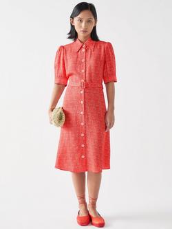 L.K.Bennett Petite Valerie Abstract Shirt Dress, Pink, Pink