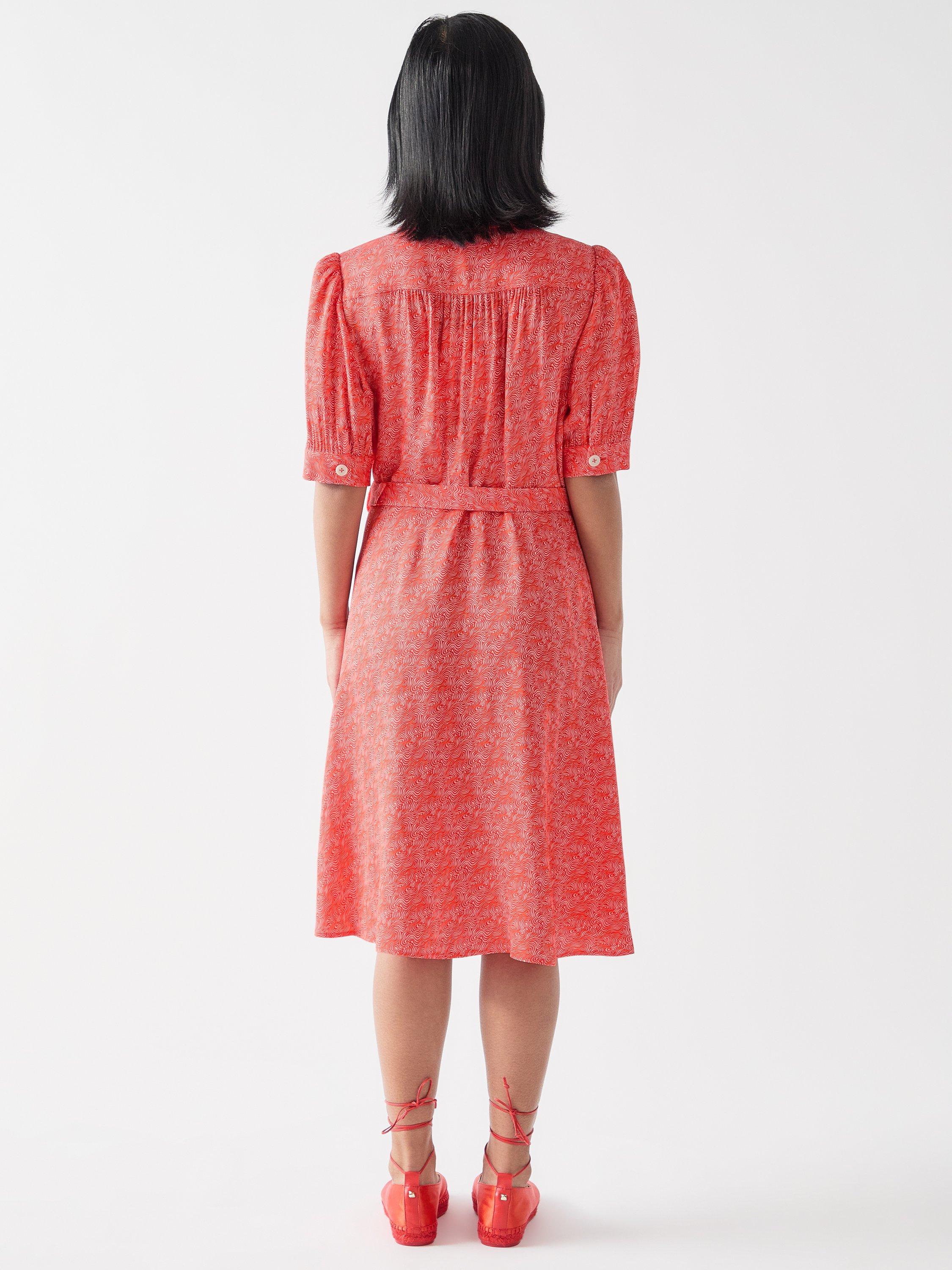 Product image 3 of 4, which shows L.K.Bennett Petite Valerie Abstract Shirt Dress, Pink, 6
