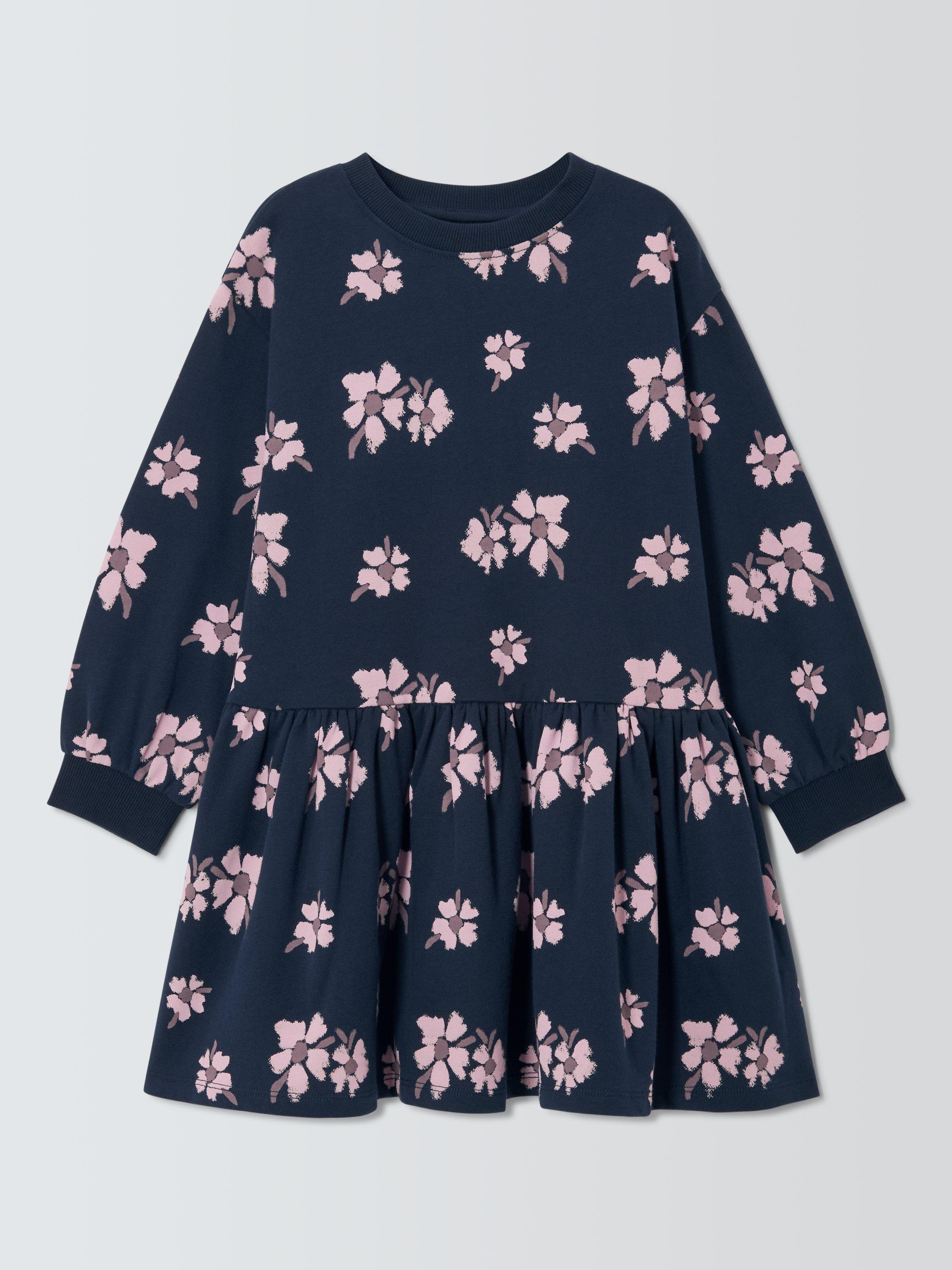 Product image 3 of 7, which shows John Lewis Kids' Flower Graphic Jersey Dress, Multi, 3 years