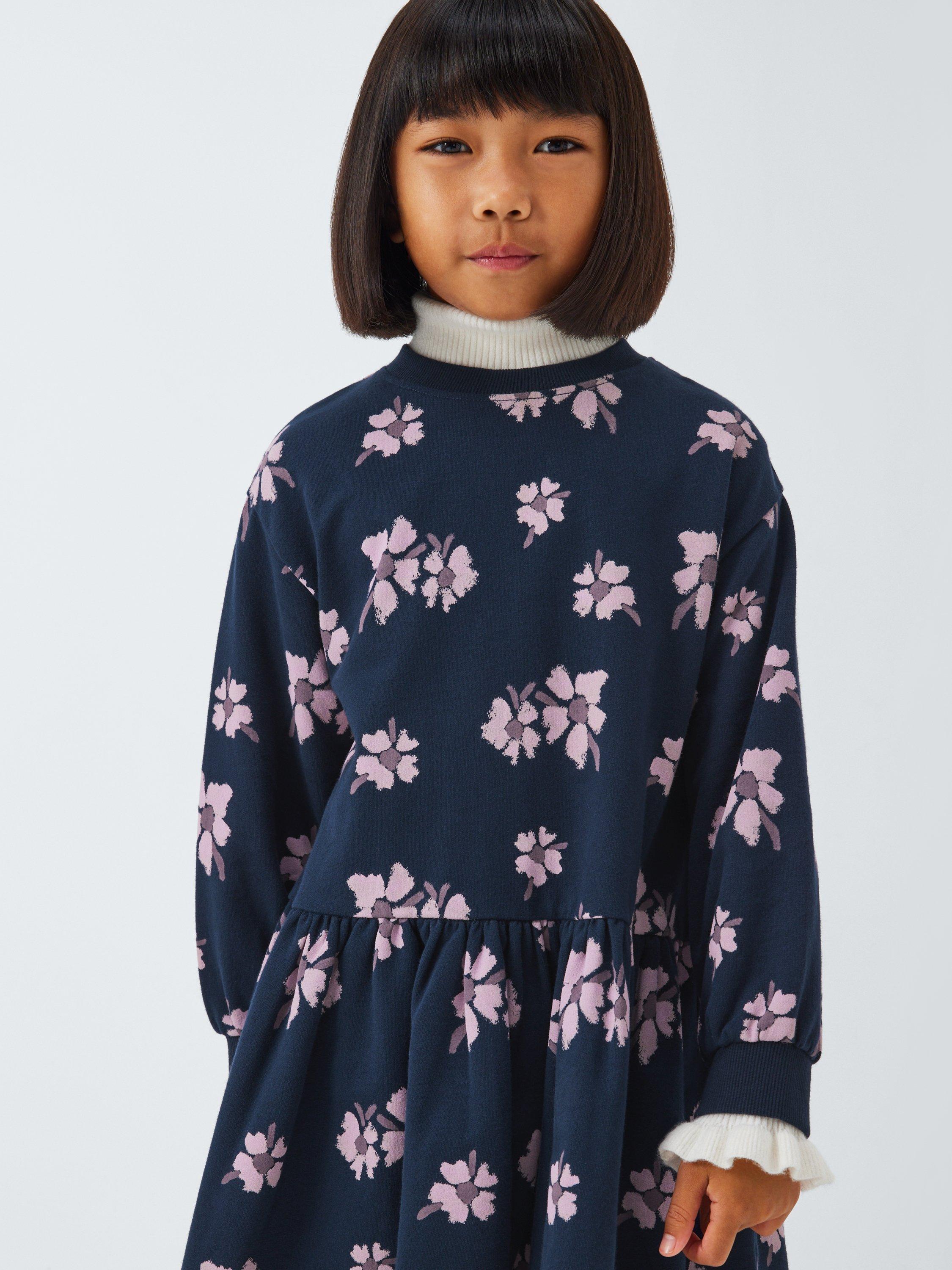 Product image 5 of 7, which shows John Lewis Kids' Flower Graphic Jersey Dress, Multi, 3 years