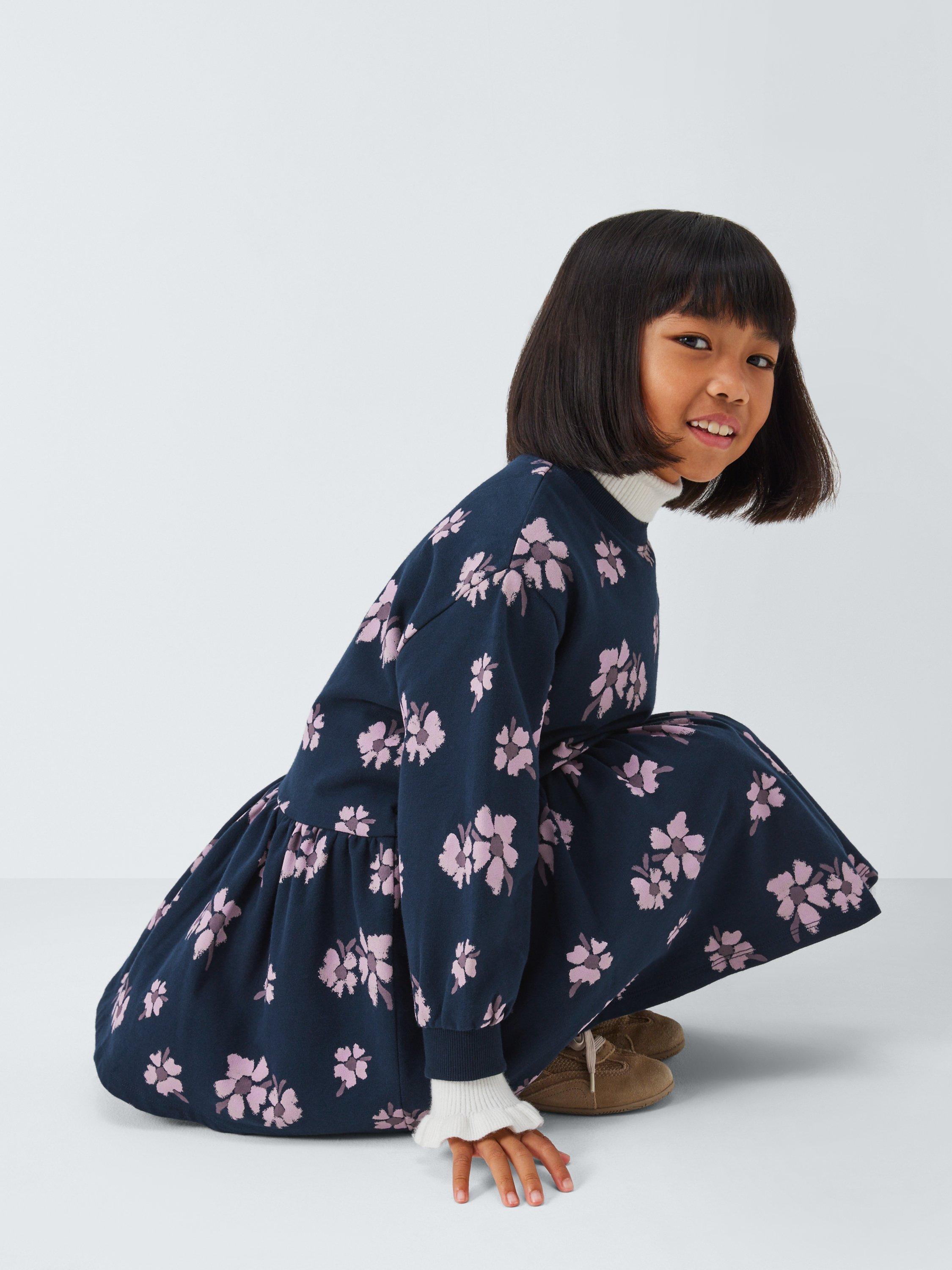 Product image 7 of 7, which shows John Lewis Kids' Flower Graphic Jersey Dress, Multi, 3 years