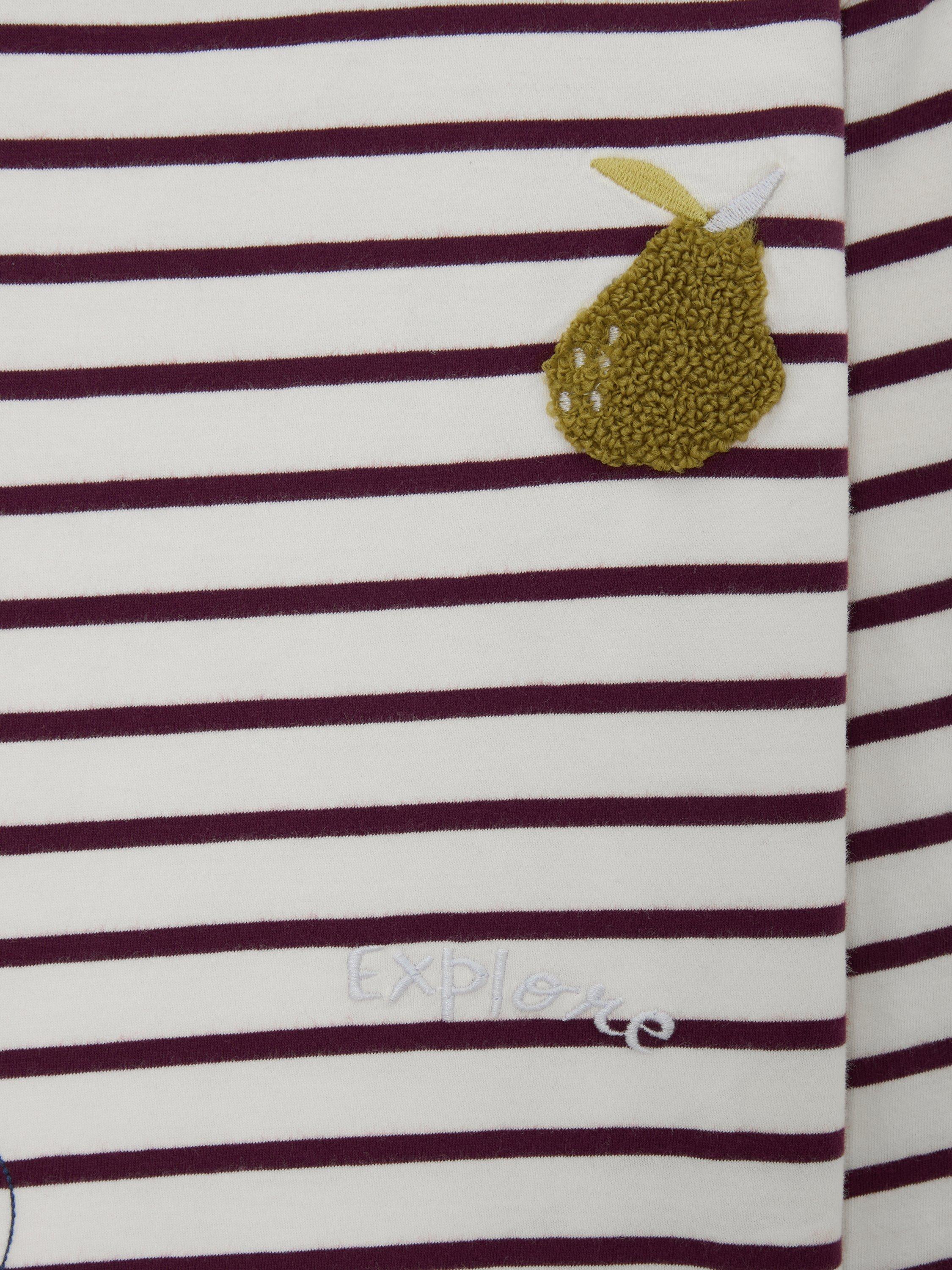 Product image 6 of 7, which shows John Lewis Kids' Embroidered Stripe Jersey Top, Multi, 3 years