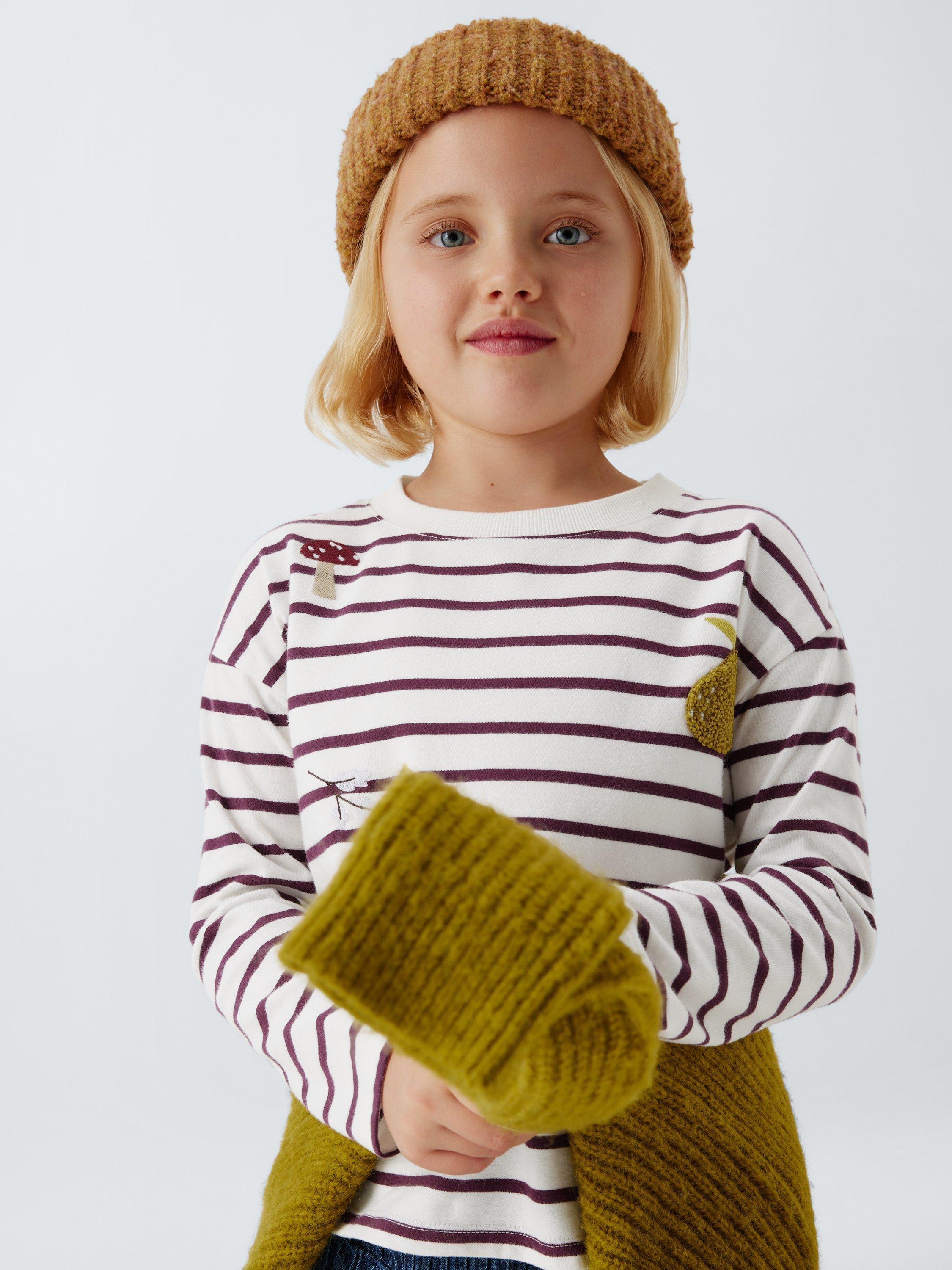 Product image 5 of 7, which shows John Lewis Kids' Embroidered Stripe Jersey Top, Multi, 3 years