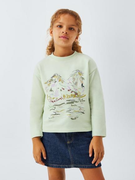 John Lewis Kids' Landscape Graphic Top, Multi, Multi