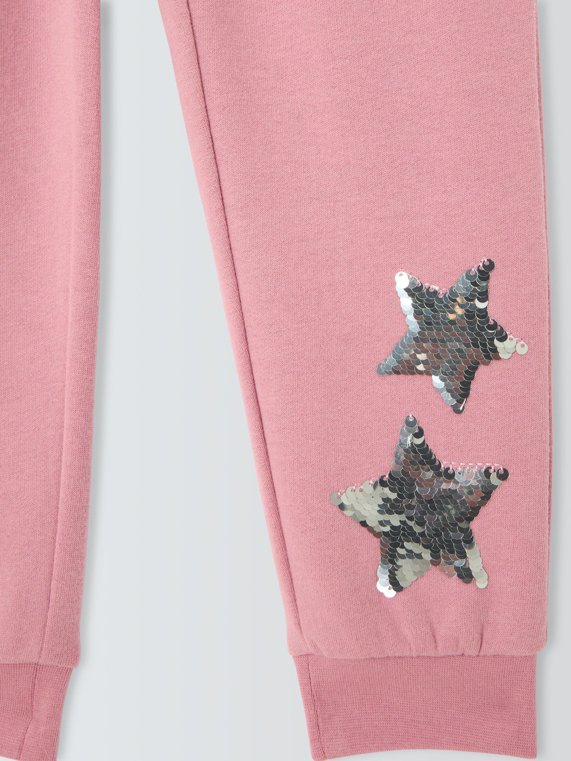 Product image 5 of 7, which shows John Lewis Kids' Sequin Star Joggers, Pink, 3 years
