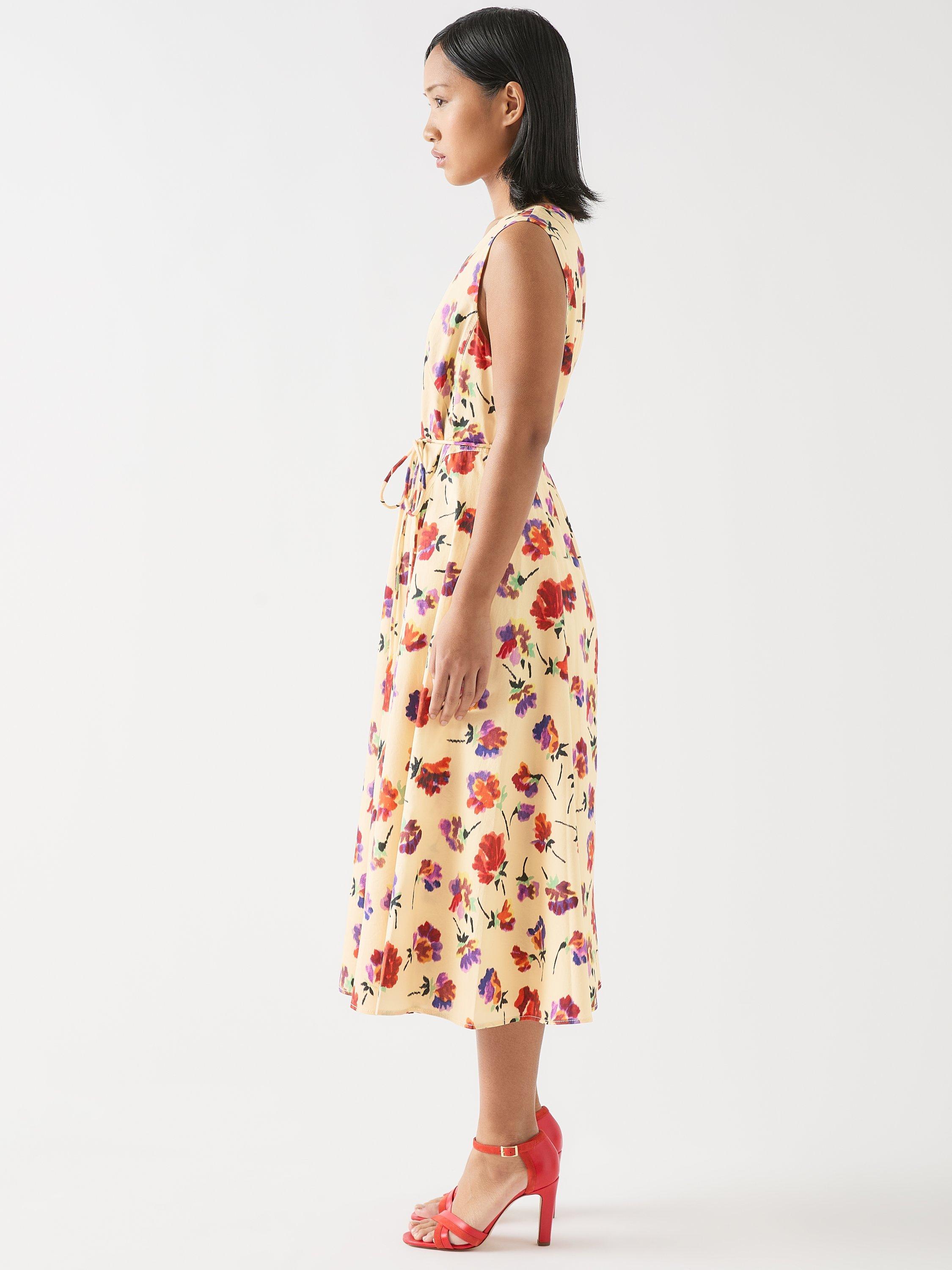 Product image 2 of 4, which shows L.K.Bennett Petite Gaia Floral Dress, Cream, 6