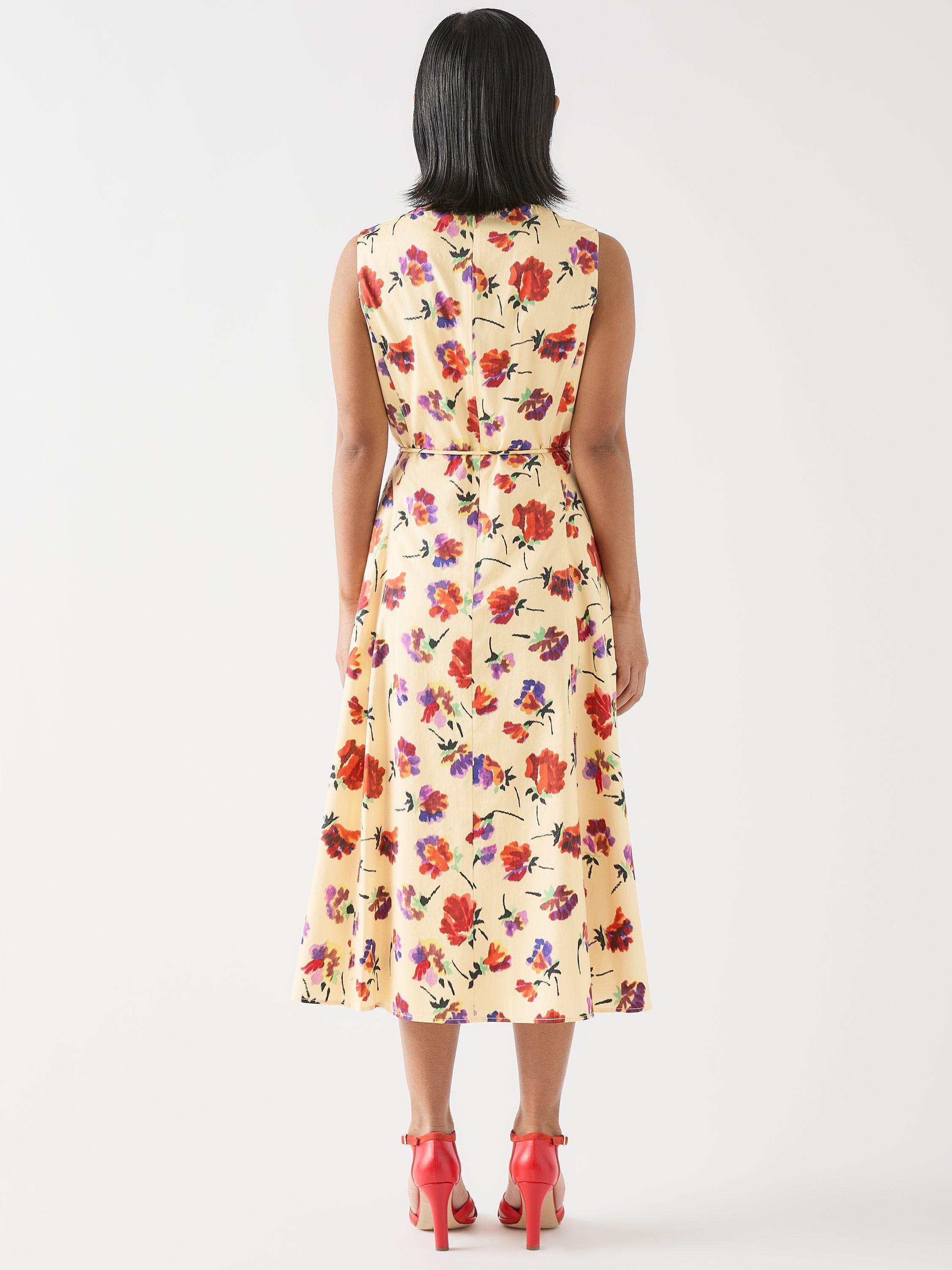 Product image 3 of 4, which shows L.K.Bennett Petite Gaia Floral Dress, Cream, 6
