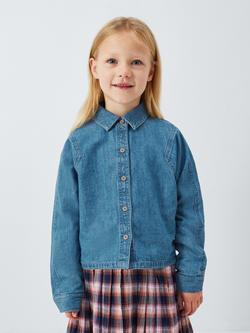 John Lewis Kids' Boxy Denim Shirt, Blue, Blue
