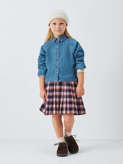 John Lewis Kids' Boxy Denim Shirt, Blue - view 2, Blue