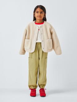 John Lewis Kids' Cargo Twill Joggers, Khaki - view 2, Khaki