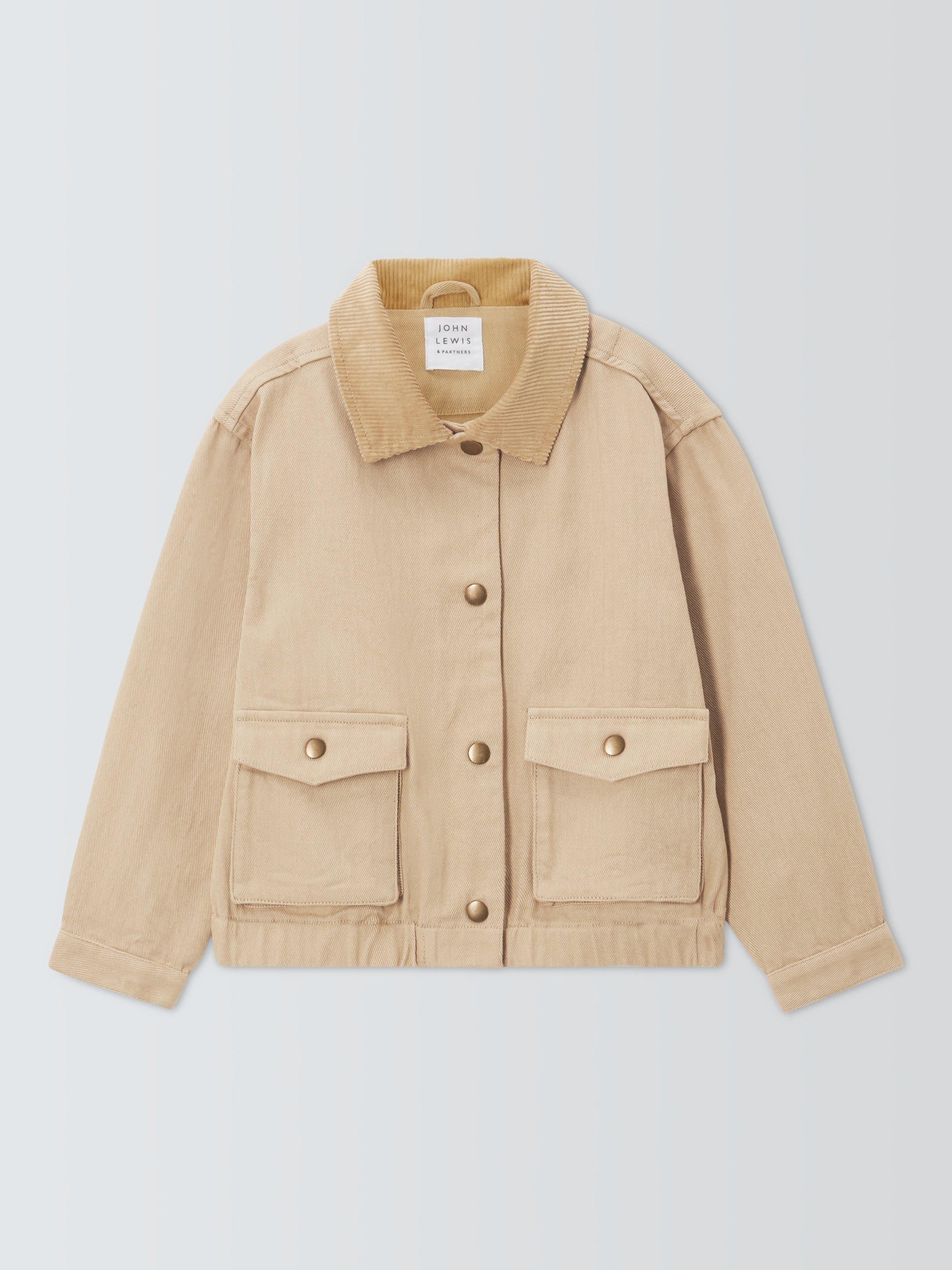Product image 3 of 7, which shows John Lewis Kids' Barn Jacket, Cream, 3 years