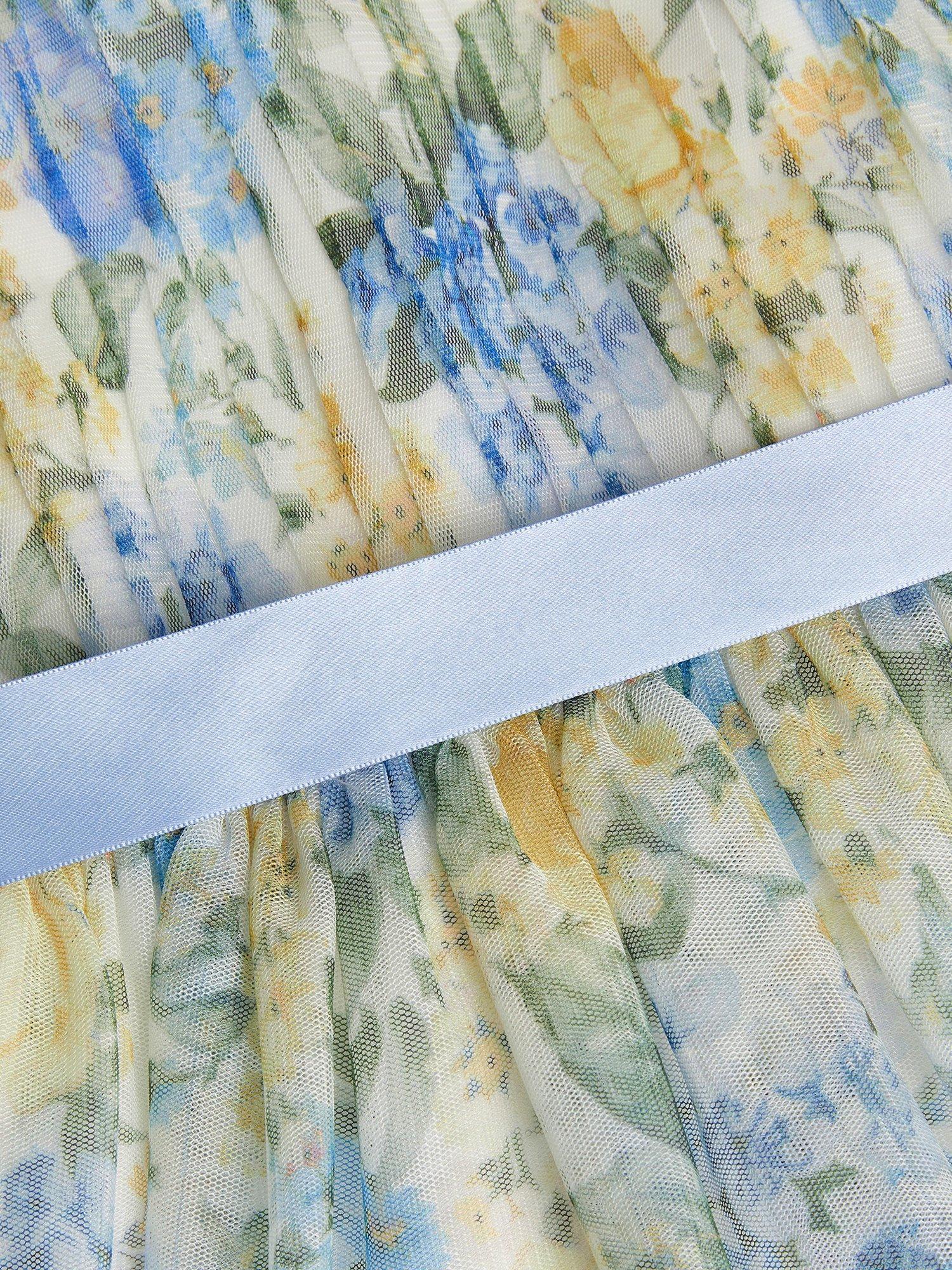 Product image 3 of 3, which shows Monsoon Baby Hydrangea Tulle Party Dress, Ivory, 0-3 months