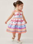 Monsoon Baby Flamingo Embellished Sequin Dress, Ivory