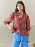 Brora Cotton Chiffon Floral Liberty Print Blouse, Multi