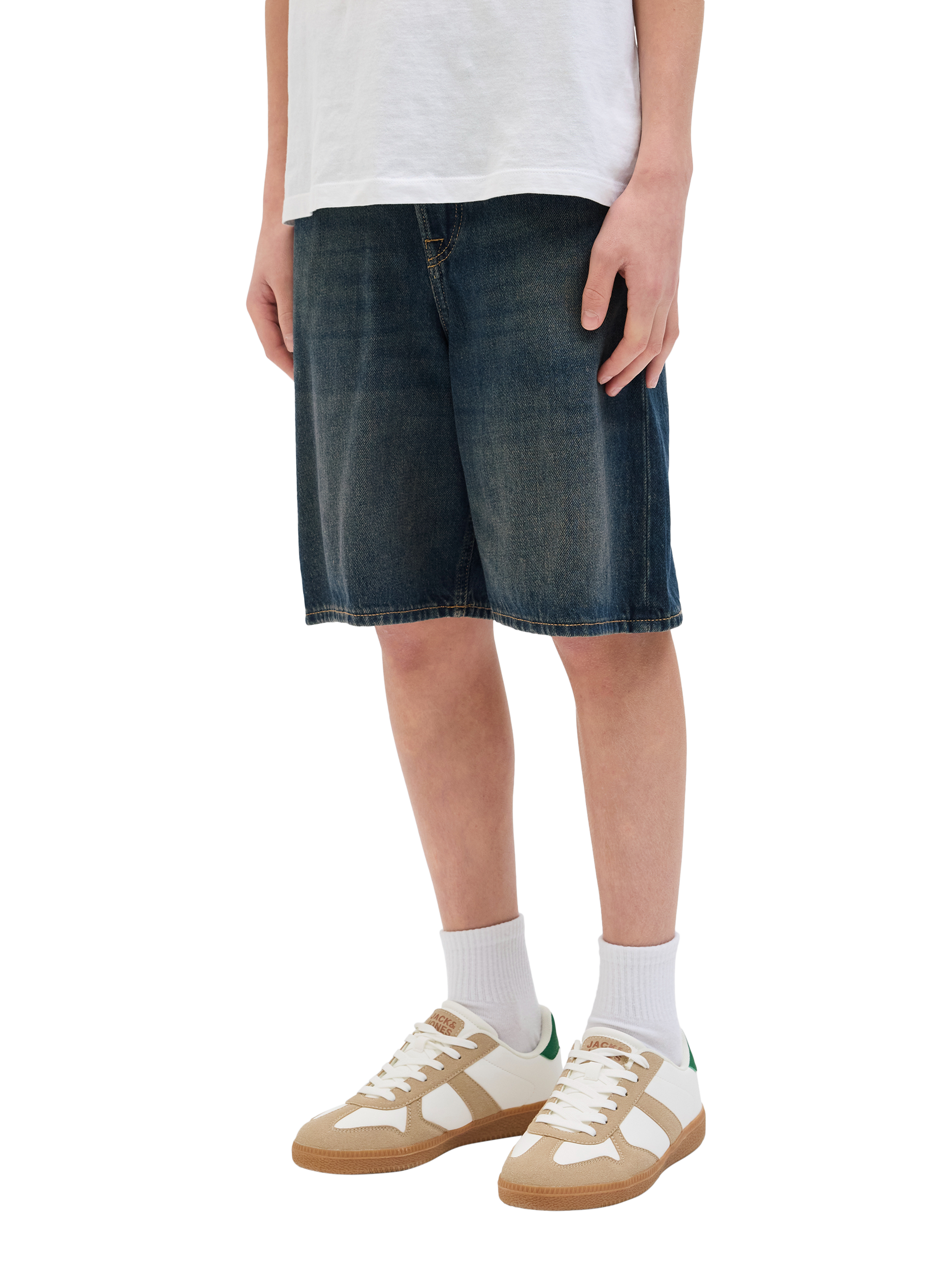 Product image 1 of 6, which shows Jack & Jones Kids' Denim Five Pocket Shorts, Blue Denim, 8 years