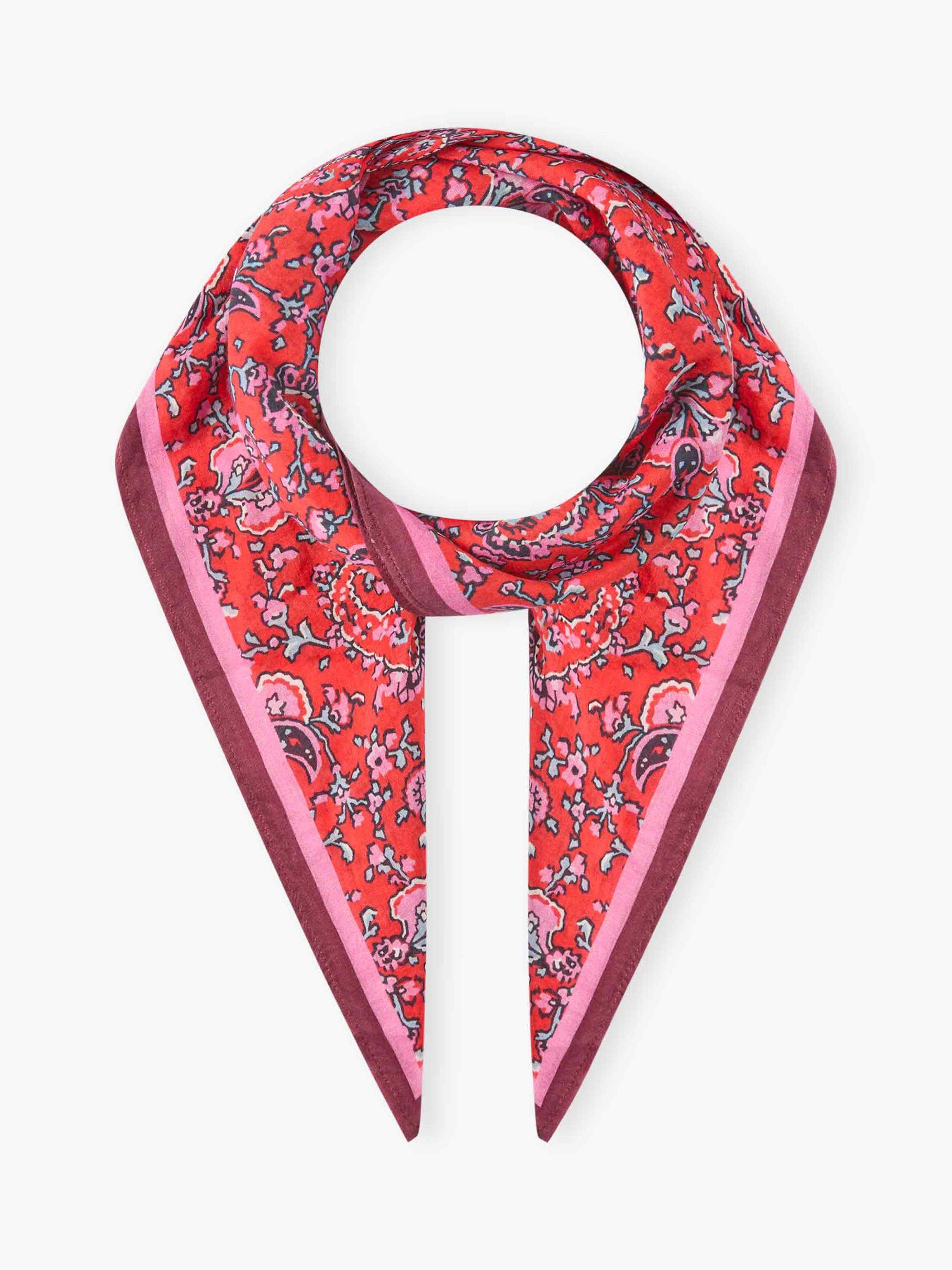 Product image 1 of 2, which shows Brora Silk Cotton Floral Square Scarf, Multi, One Size